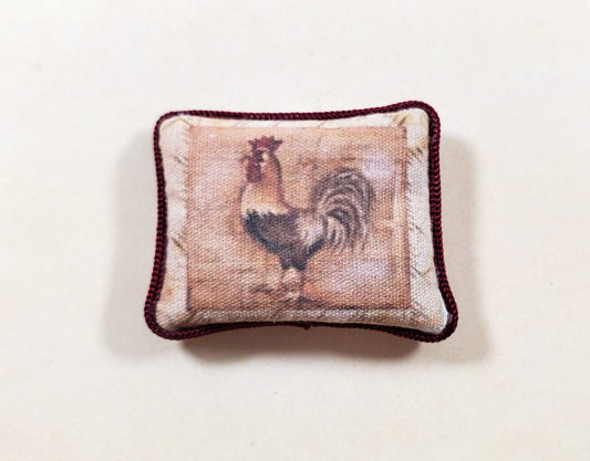 Dollhouse Rooster Pillow Handmade 1:12 Scale Miniature