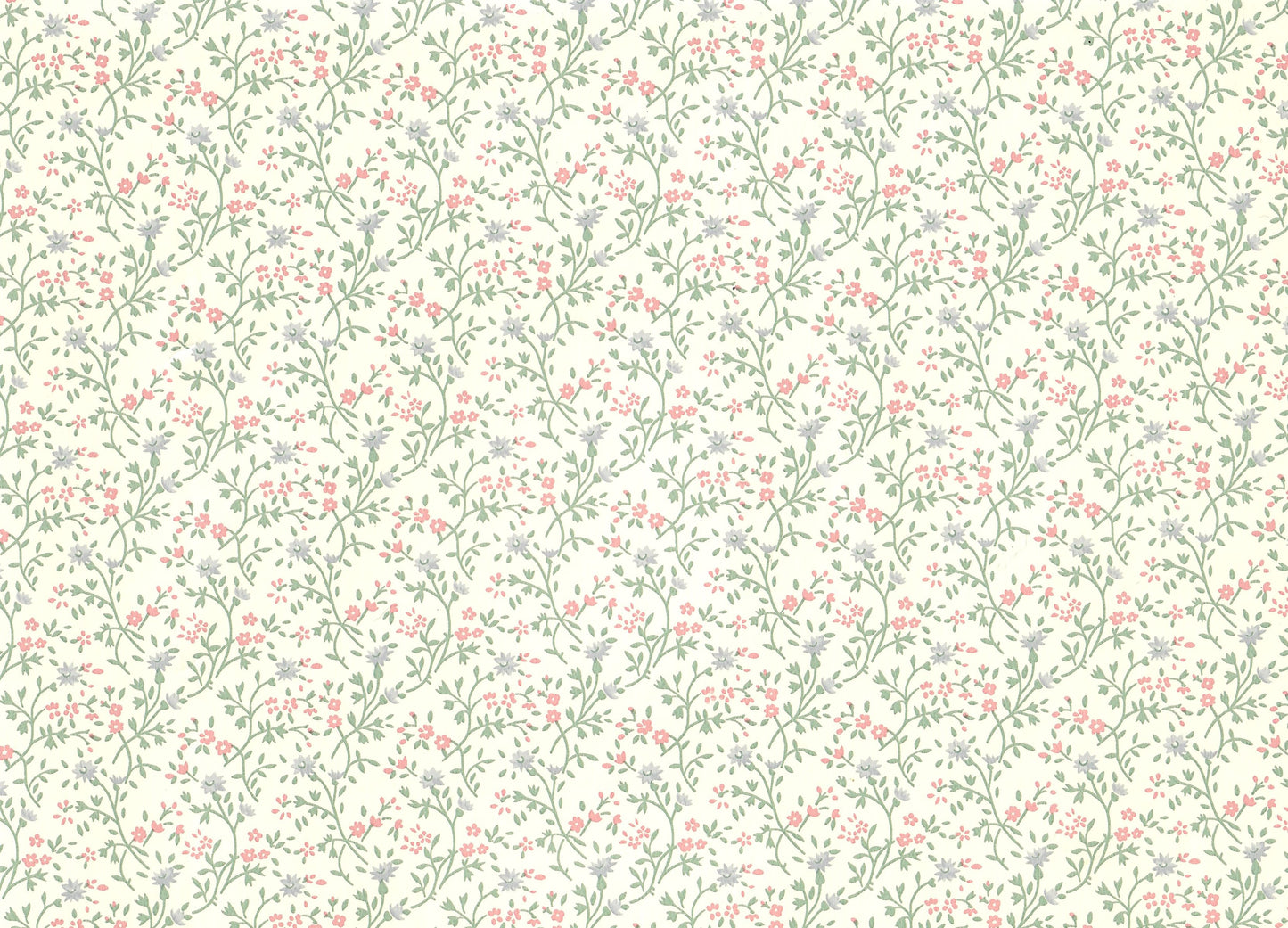 Dollhouse Wallpaper Pastel Floral 3 Pieces 10 1/2 "x 21" Blues Pinks Green