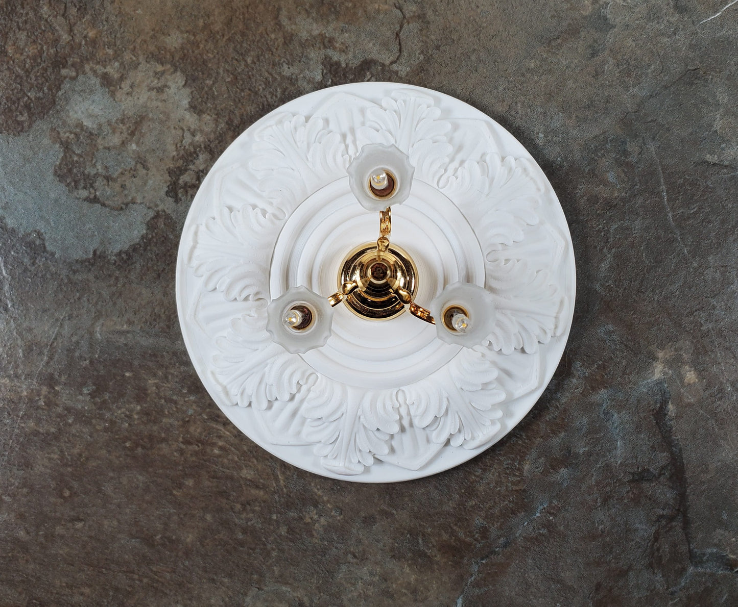 Dollhouse Ceiling Rose Medallion for Battery Lights 1:12 Scale Miniature MC176W
