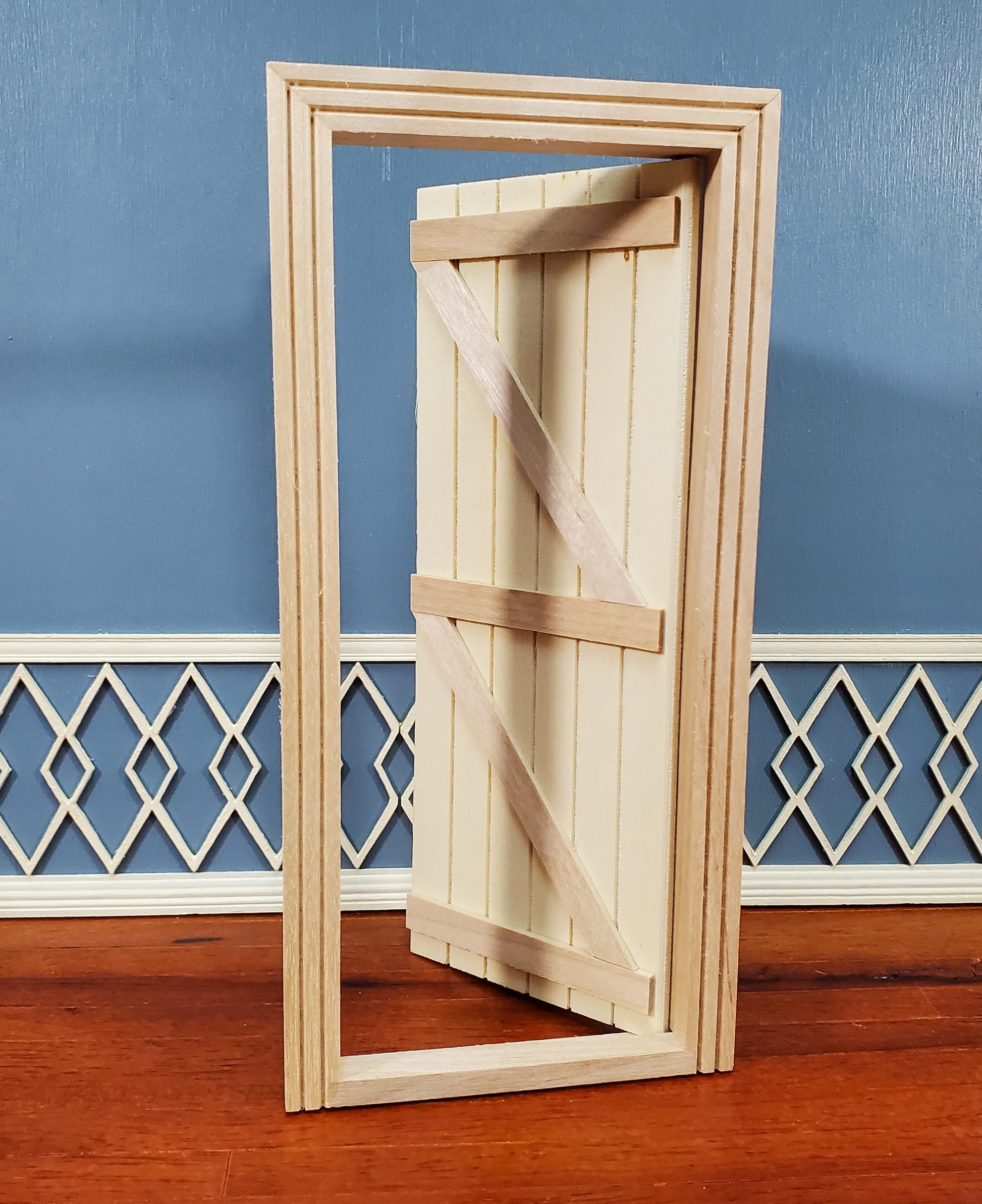 Dollhouse Door Ledged & Braced Farm House Style Exterior 1:12 Scale Miniature
