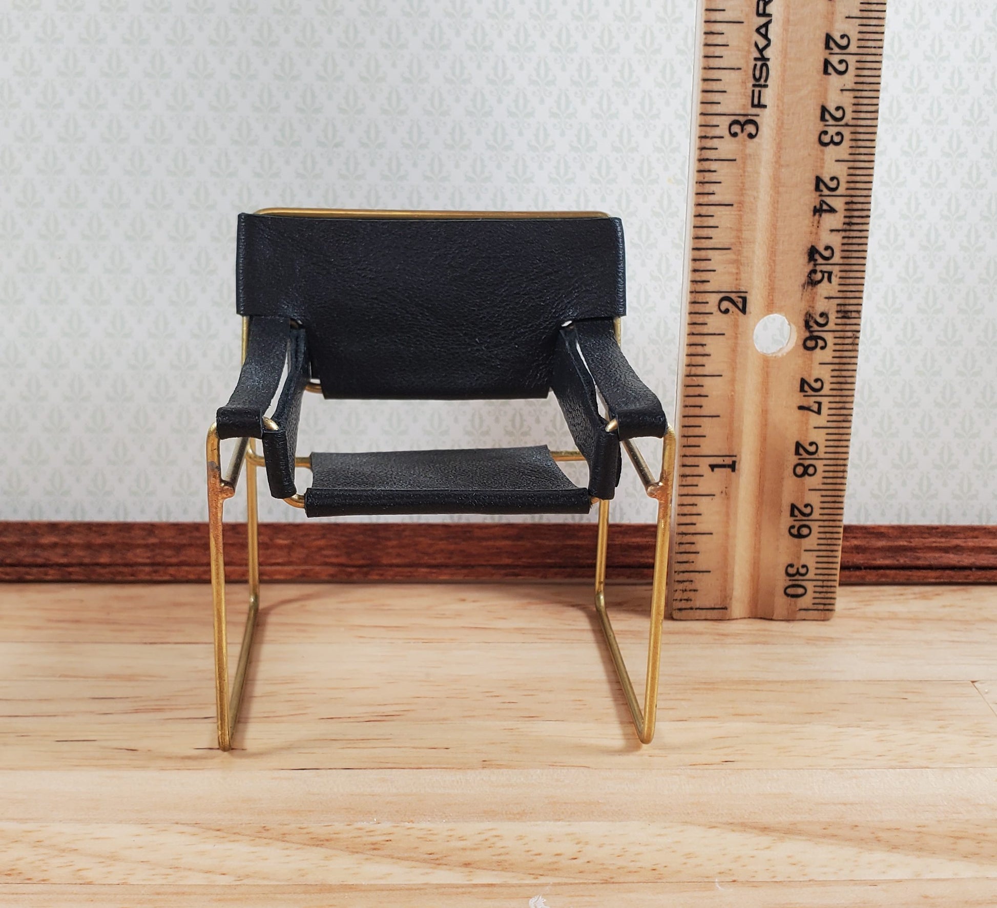 Modern Wassily Style Living Room Set Sofa 2 Chairs Coffee Table Black Leather by Warren Richardson