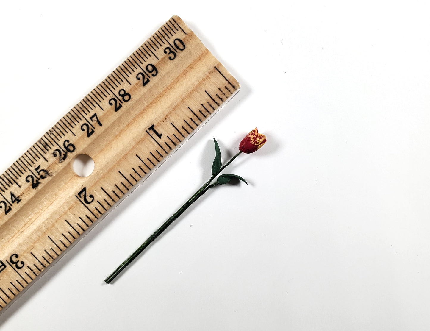 Dollhouse Long Red with Yellow Tulip Stems Set of 2 1:12 Scale Miniature