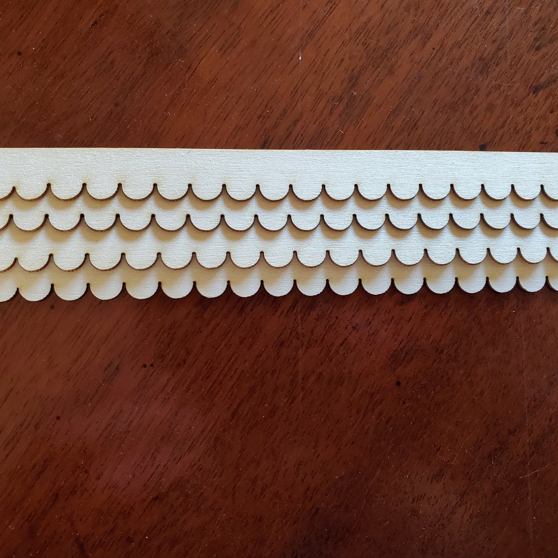 Dollhouse Scalloped Trim Victorian Style 4 Pieces 3/8" x 17" - Thin 1/32" for Overlapping
