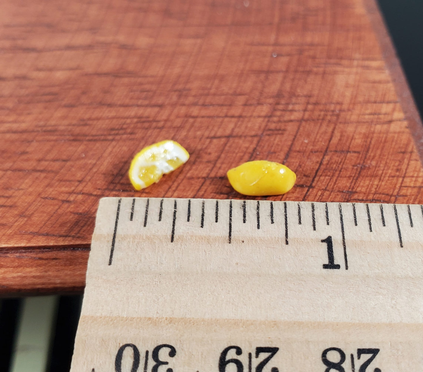 Dollhouse Lemon Wedges 2 Pieces 1:12 Scale Miniature Food Handmade