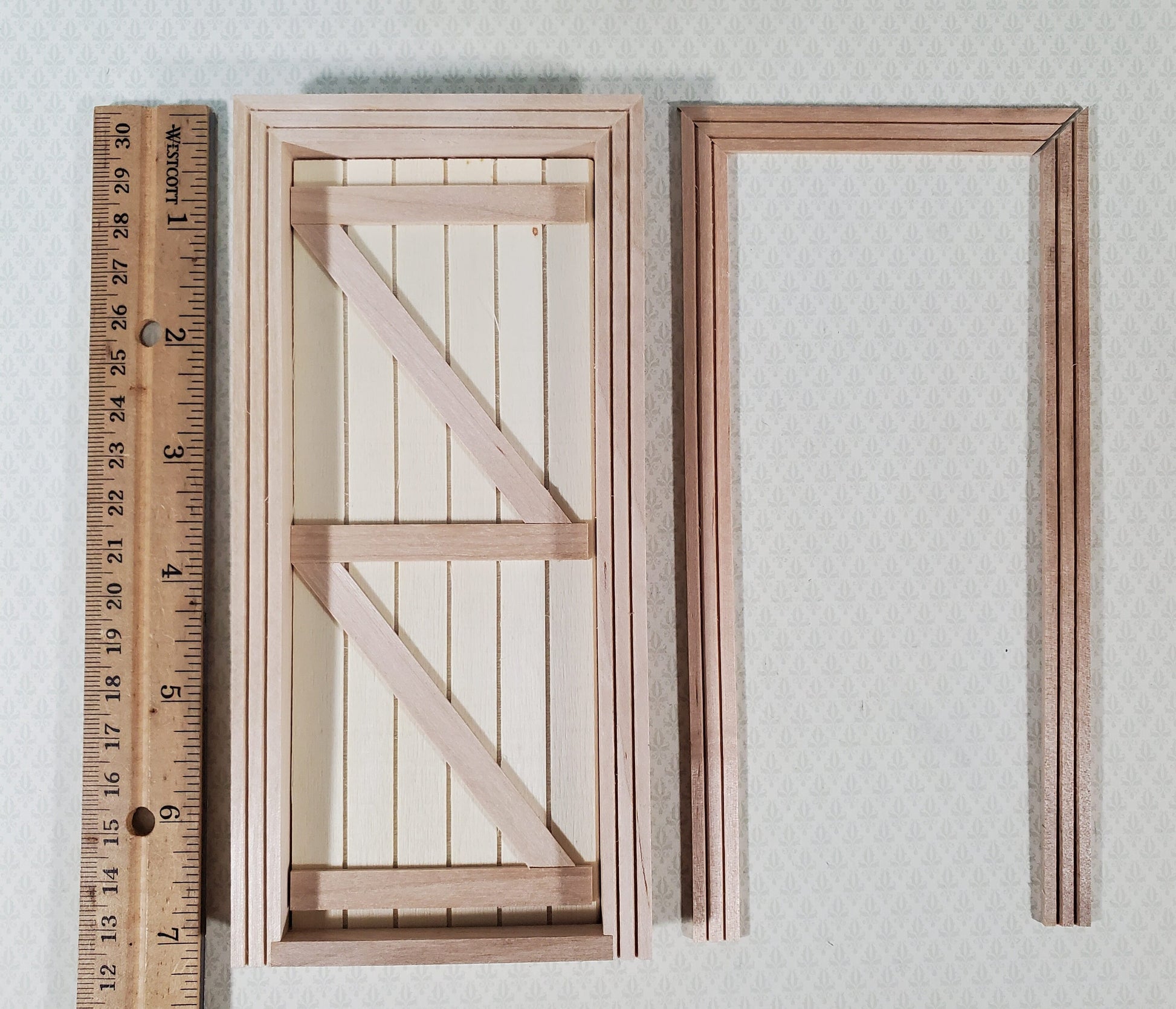 Dollhouse Door Ledged & Braced Farm House Style Exterior 1:12 Scale Miniature