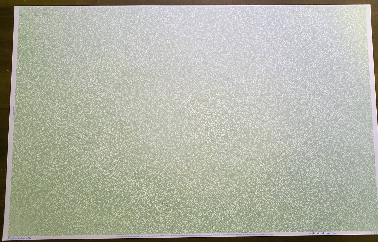 Dollhouse Wallpaper Brodnax Sage Green & White "Conservatory" 1:12 Scale Miniature
