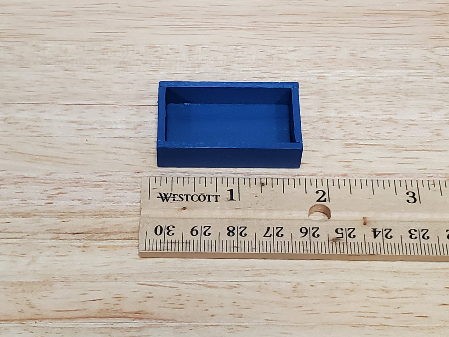 Dollhouse Small Crate Blue Wood for Groceries Fruits Tools 1:12 Scale Miniatures