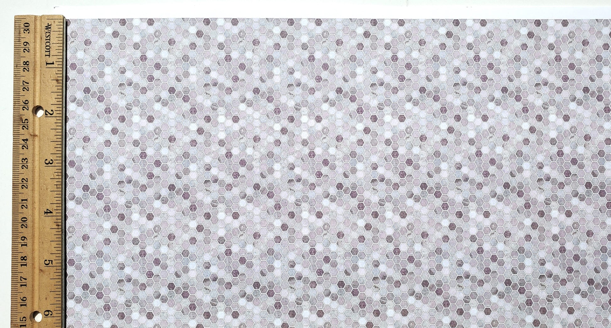 Dollhouse Tile Wallpaper Hexagons Purples Bathroom Kitchen 1:12 Scale Itsy Bitsy