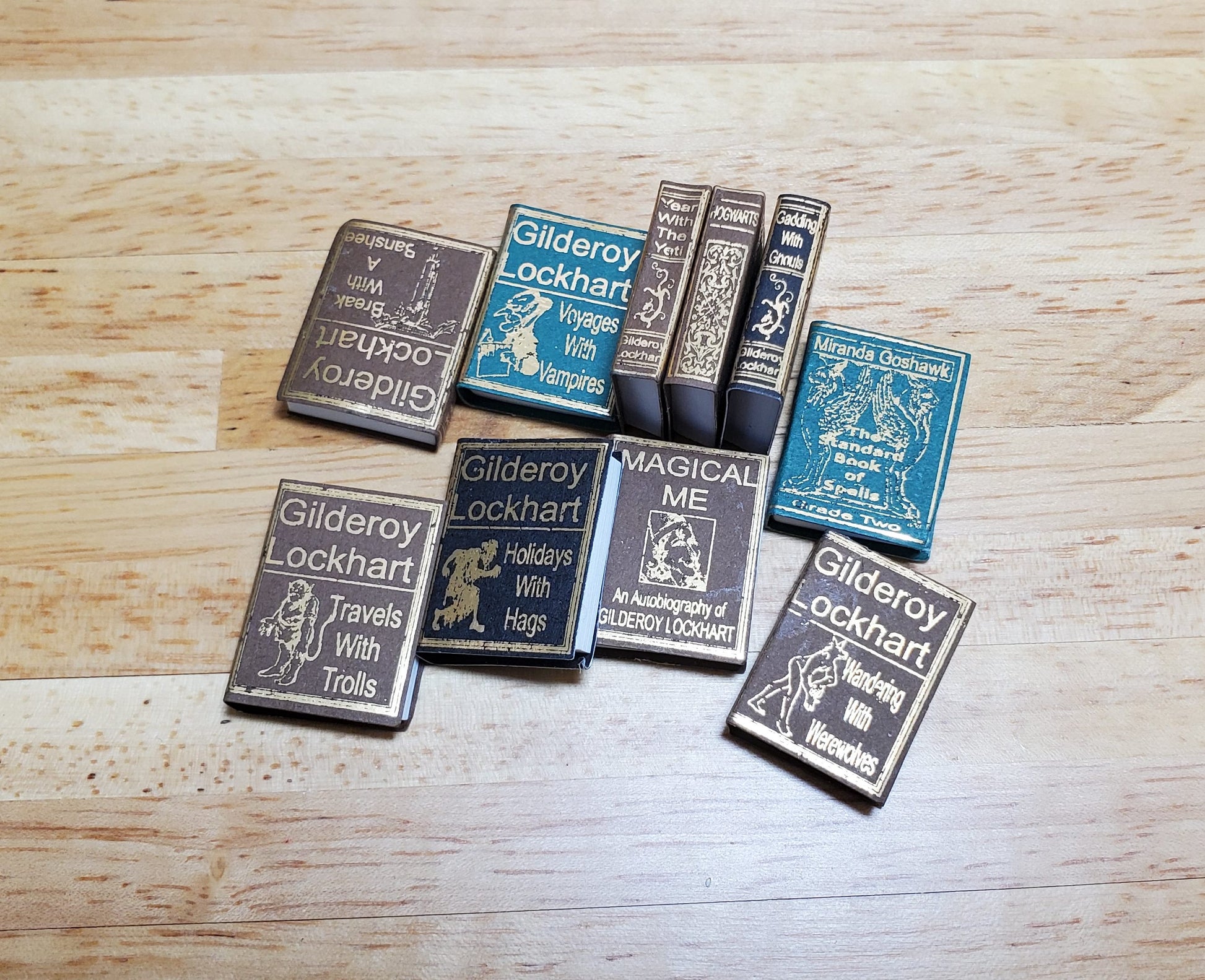 Dollhouse Book Set x10 Wizard School Books 1:12 Scale Miniatures (blank inside)