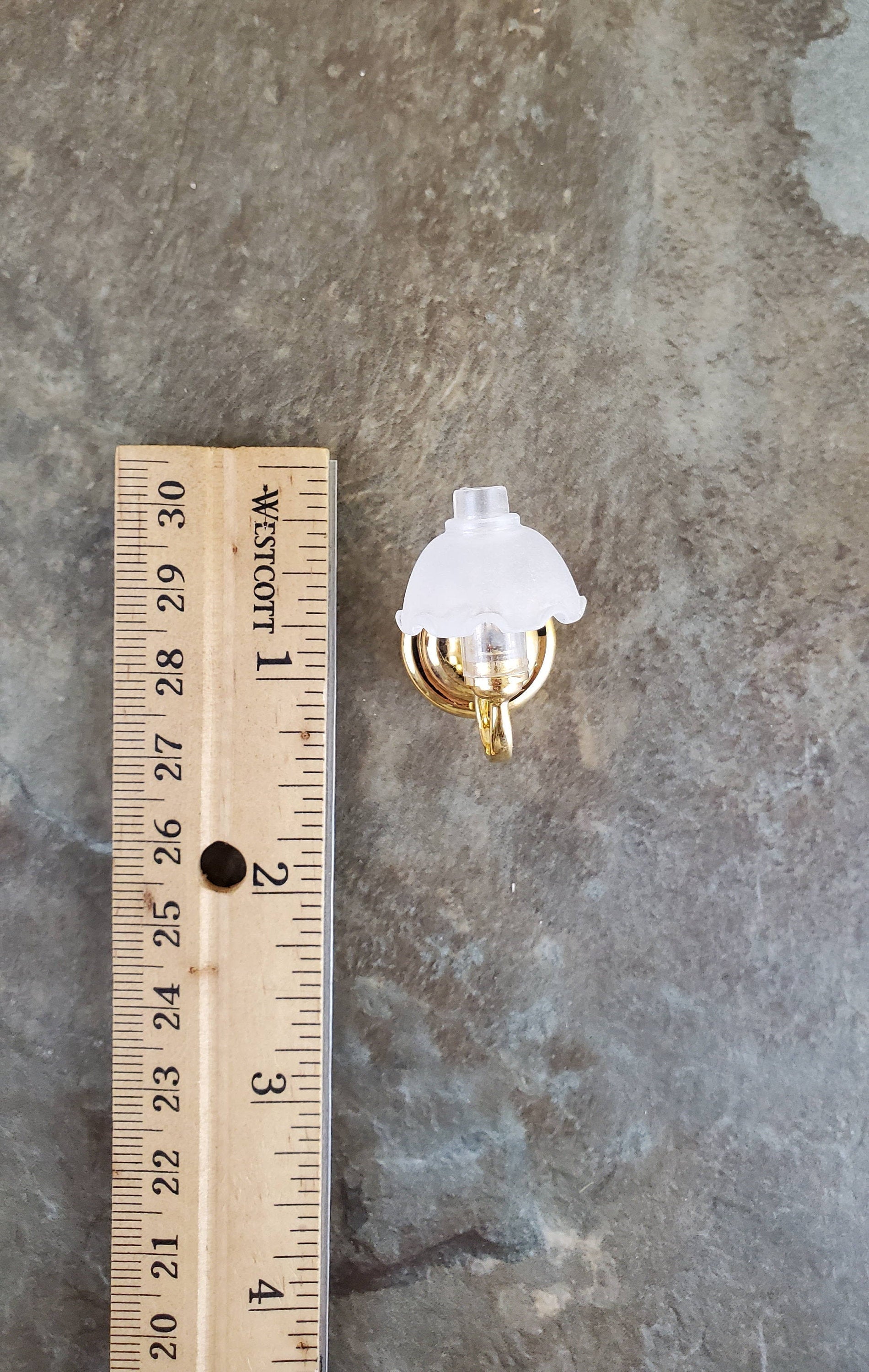 Dollhouse Miniature Battery Light Single Flower Wall Sconce 1:12 Scale