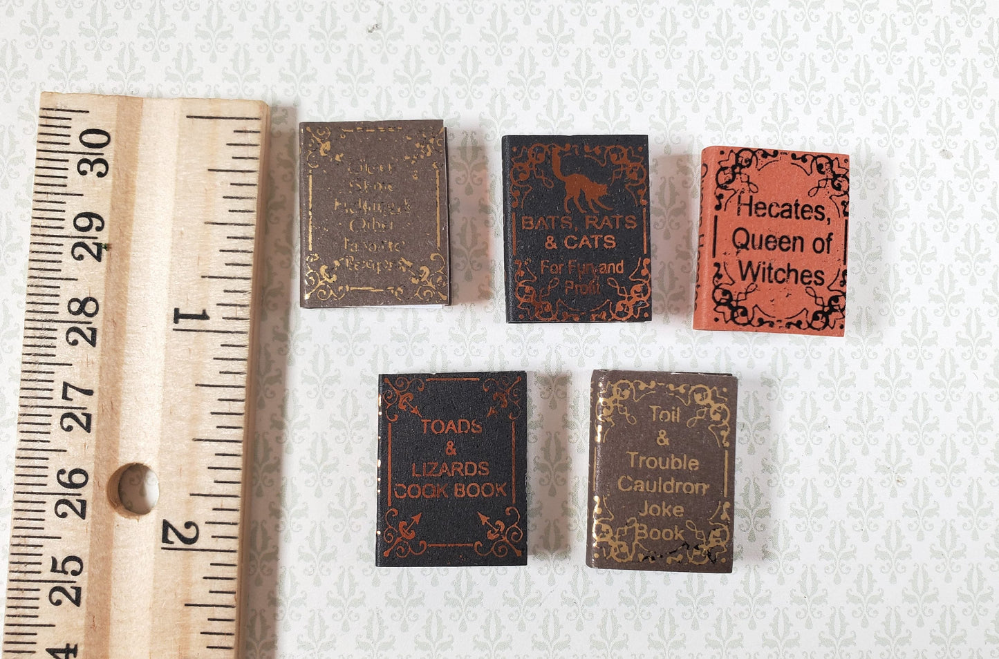 Dollhouse Book Set x5 Witch Humor Volume 1 1:12 Scale Miniatures (blank inside)