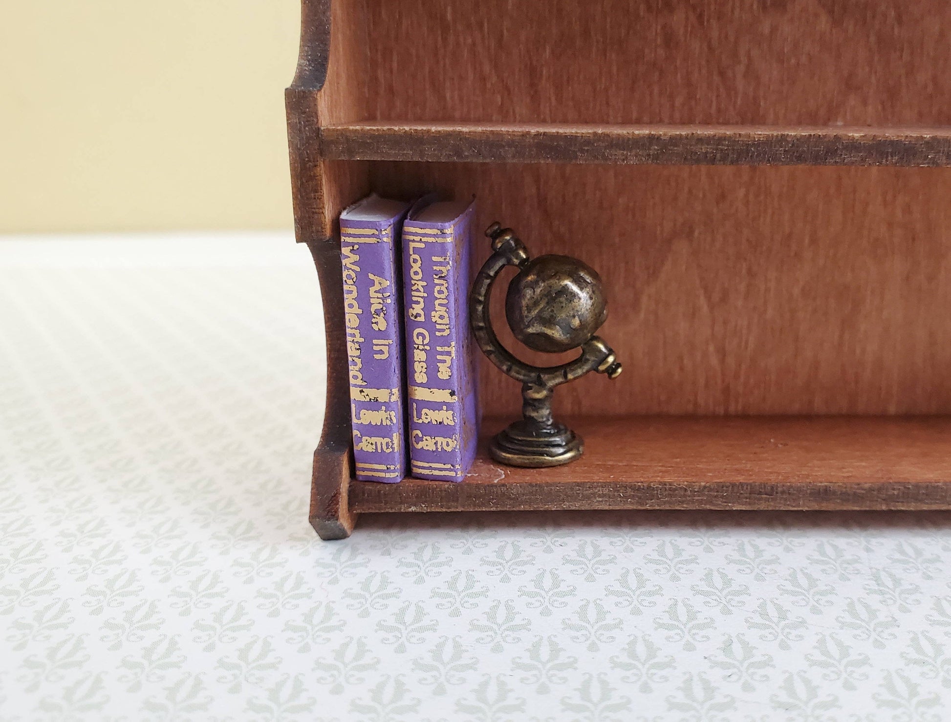 Dollhouse Miniature Books x2 Alice in Wonderland Set Lewis Carroll 1:12 Scale (blank inside)