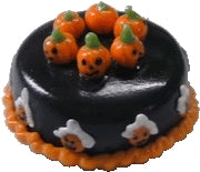 Dollhouse Halloween Pumpkin Spice Cake 1:12 Scale Miniature Dessert Food