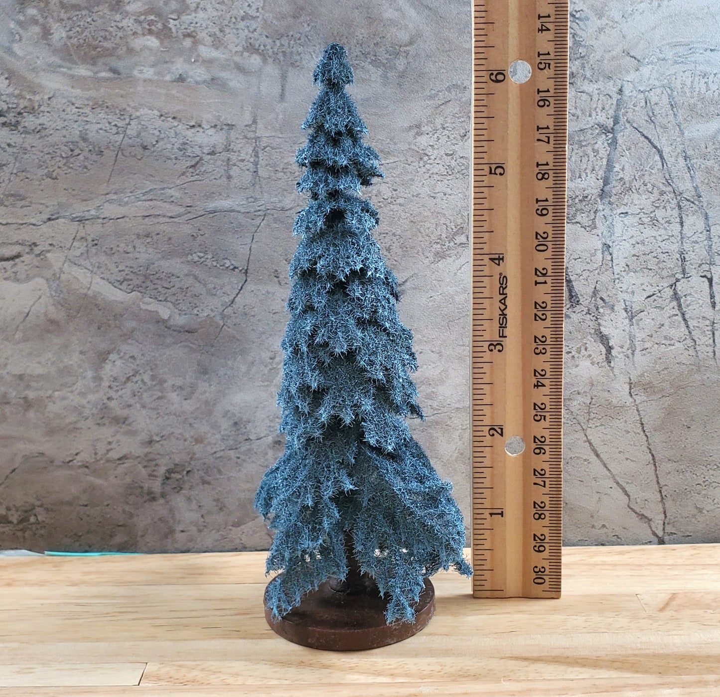 6" Tall Conifer Evergreen Pine Blue Spruce Tree on Base Model Scenery Miniatures