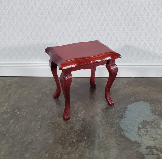 Dollhouse Side or End Table Curvy Top Mahogany Finish Fancy 1:12 Scale Miniature Wood Furniture