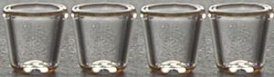 Dollhouse Lowball Glasses Clear Set of 4 1:12 Scale Miniature Kitchen