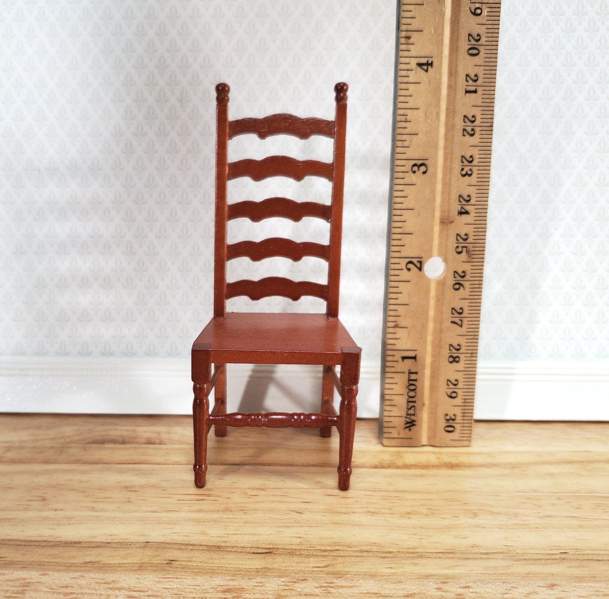 Dollhouse Ladderback Chair for Kitchen or Dining Room 1:12 Scale Miniature Furniture