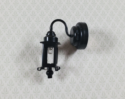 Dollhouse Battery Light Hamilton Coach Lamp Black Metal 1:12 Scale HW2308