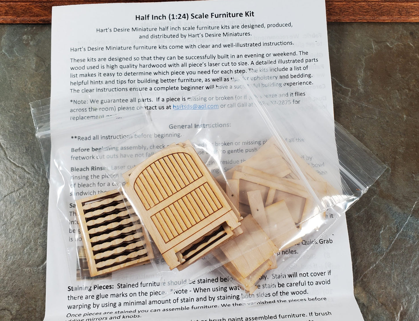 Dollhouse HALF SCALE Furniture KIT Country Nursery Set Crib Playpen Dresser 1:24