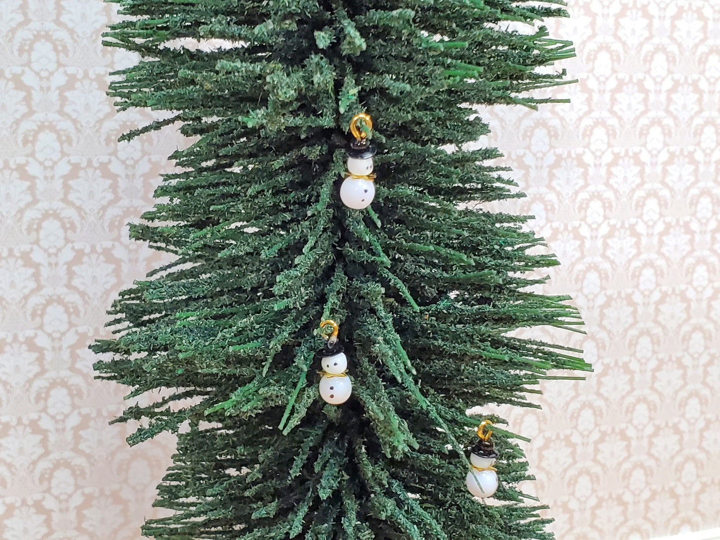 Dollhouse Snowman Christmas Ornaments with Top Hats x3 1:12 Scale Miniatures