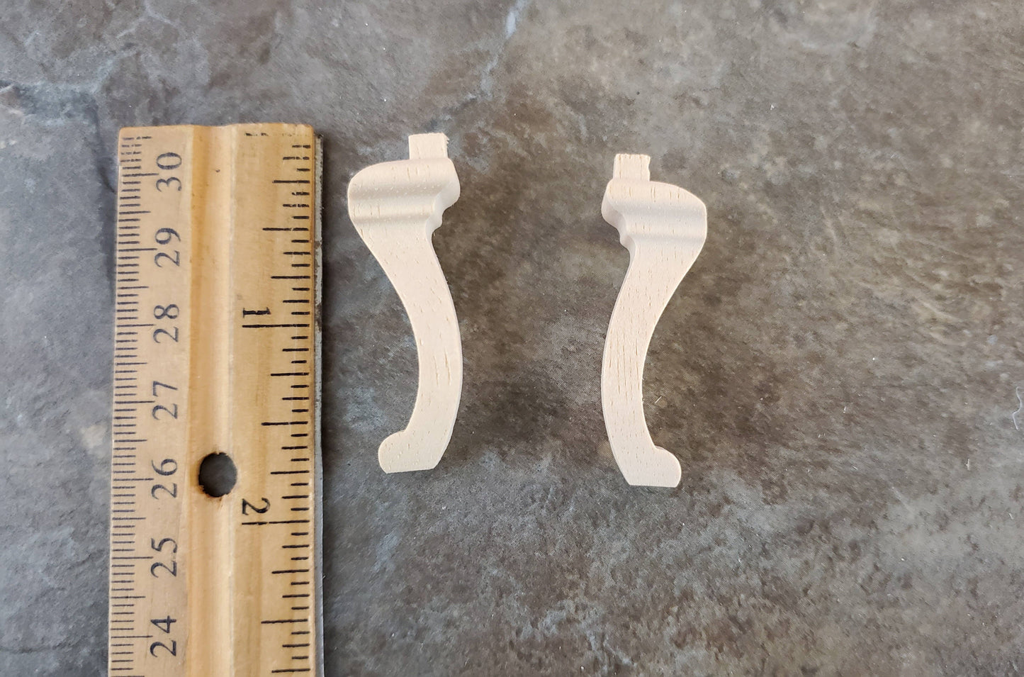 Dollhouse Miniature Cabriole Legs Large for Furniture Set of 2 Pieces 1 9/16"
