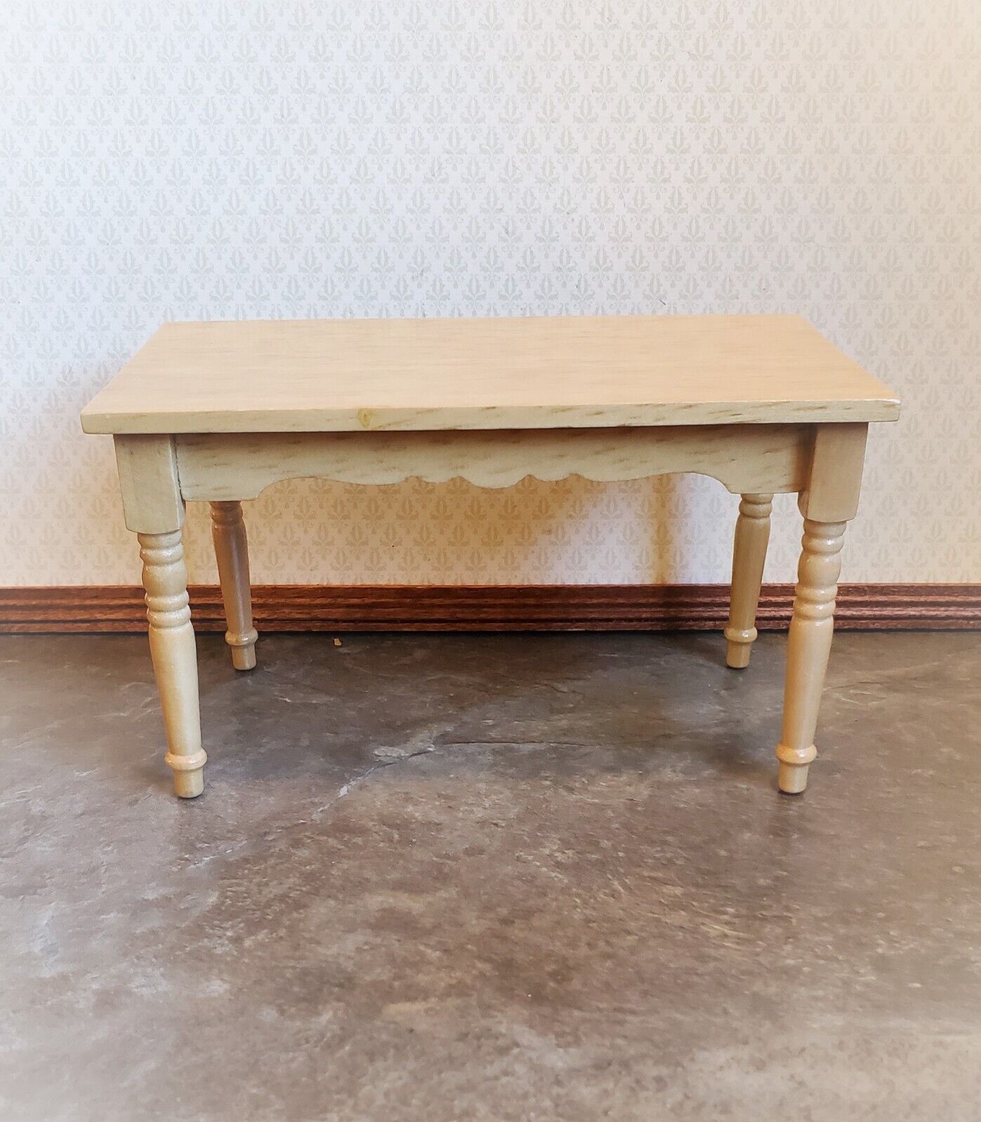 Dollhouse Kitchen Table Light Oak Finish 1:12 Scale Miniature Furniture