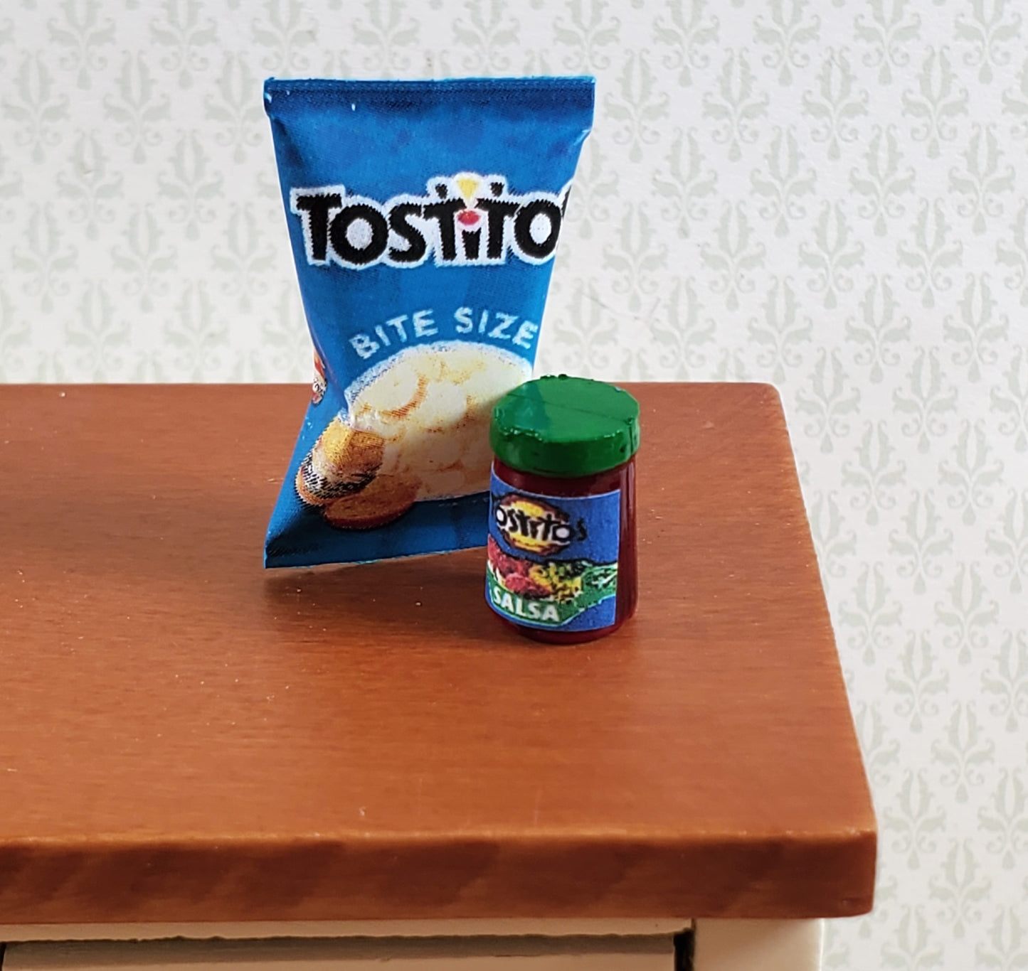 Dollhouse Tostitos Bag of Corn Chips & Salsa 1:12 Scale Miniature Food Kitchen