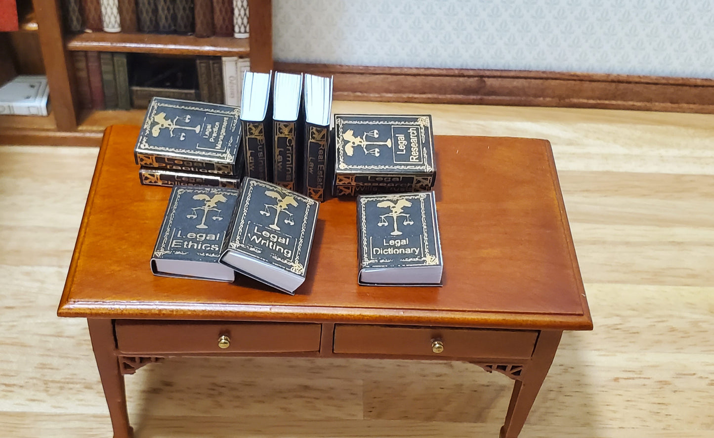 Dollhouse Book Set x10 Legal Reference 1:12 Scale (blank inside) Handmade
