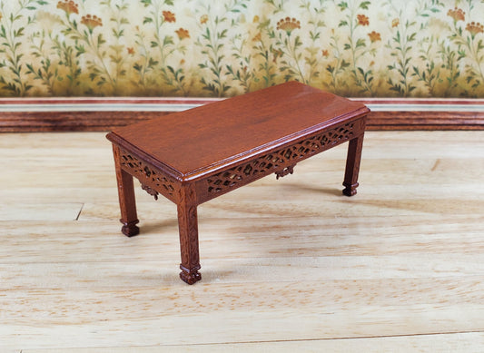 Dollhouse Coffee Table Vintage Hansson Miniatures Wood 1:12 Scale Walnut Finish