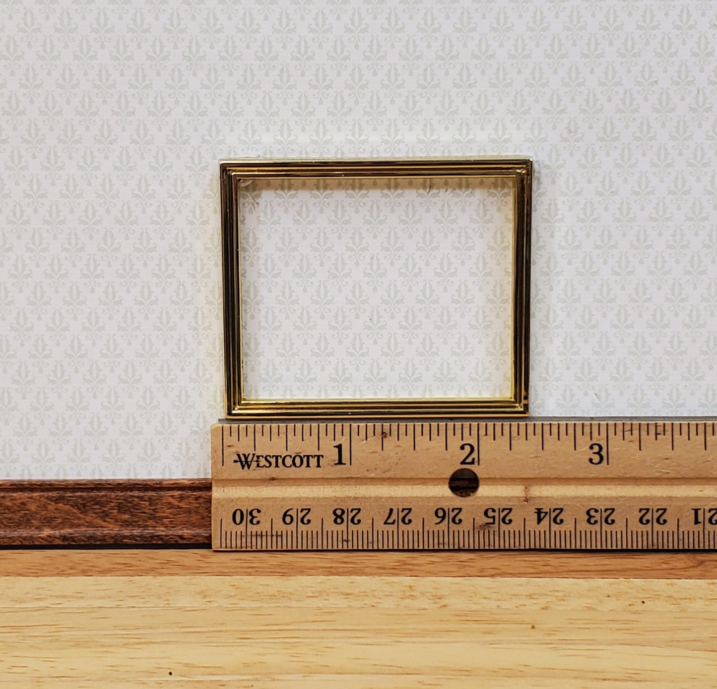 Dollhouse Mini Picture Frame Metal Gold for Paintings 1:12 Scale Miniature Slim