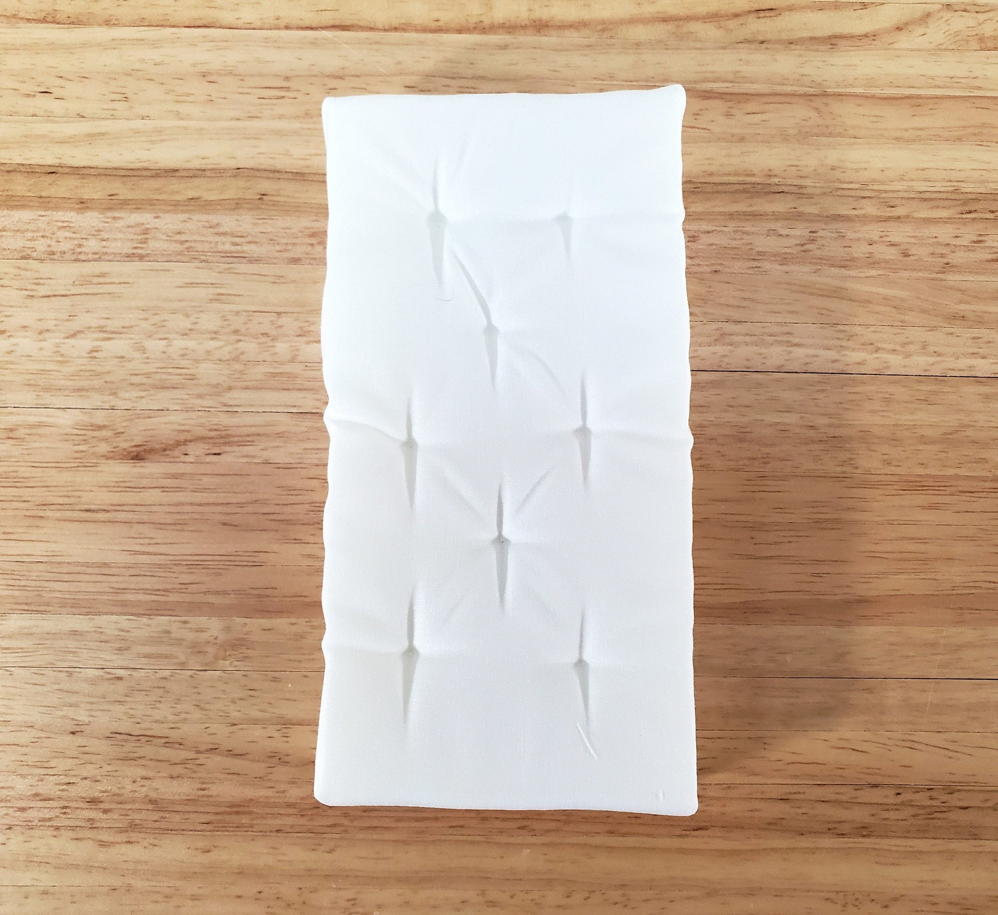 Dollhouse Doll Twin Mattress White Tufted 1:12 Scale Miniature Bedroom 6" Long