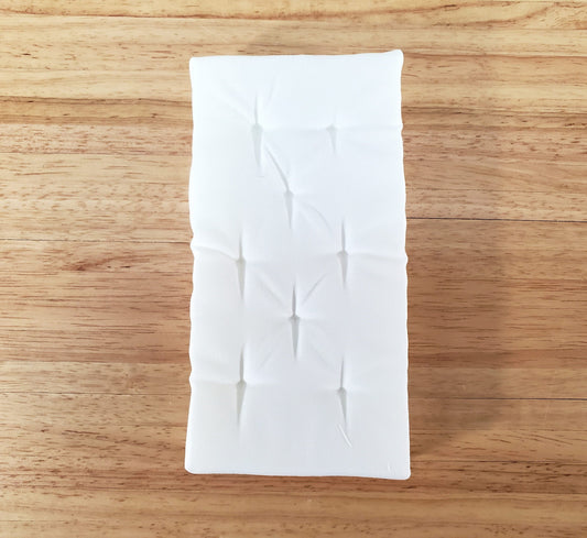 Dollhouse Doll Twin Mattress White Tufted 1:12 Scale Miniature Bedroom 6" Long