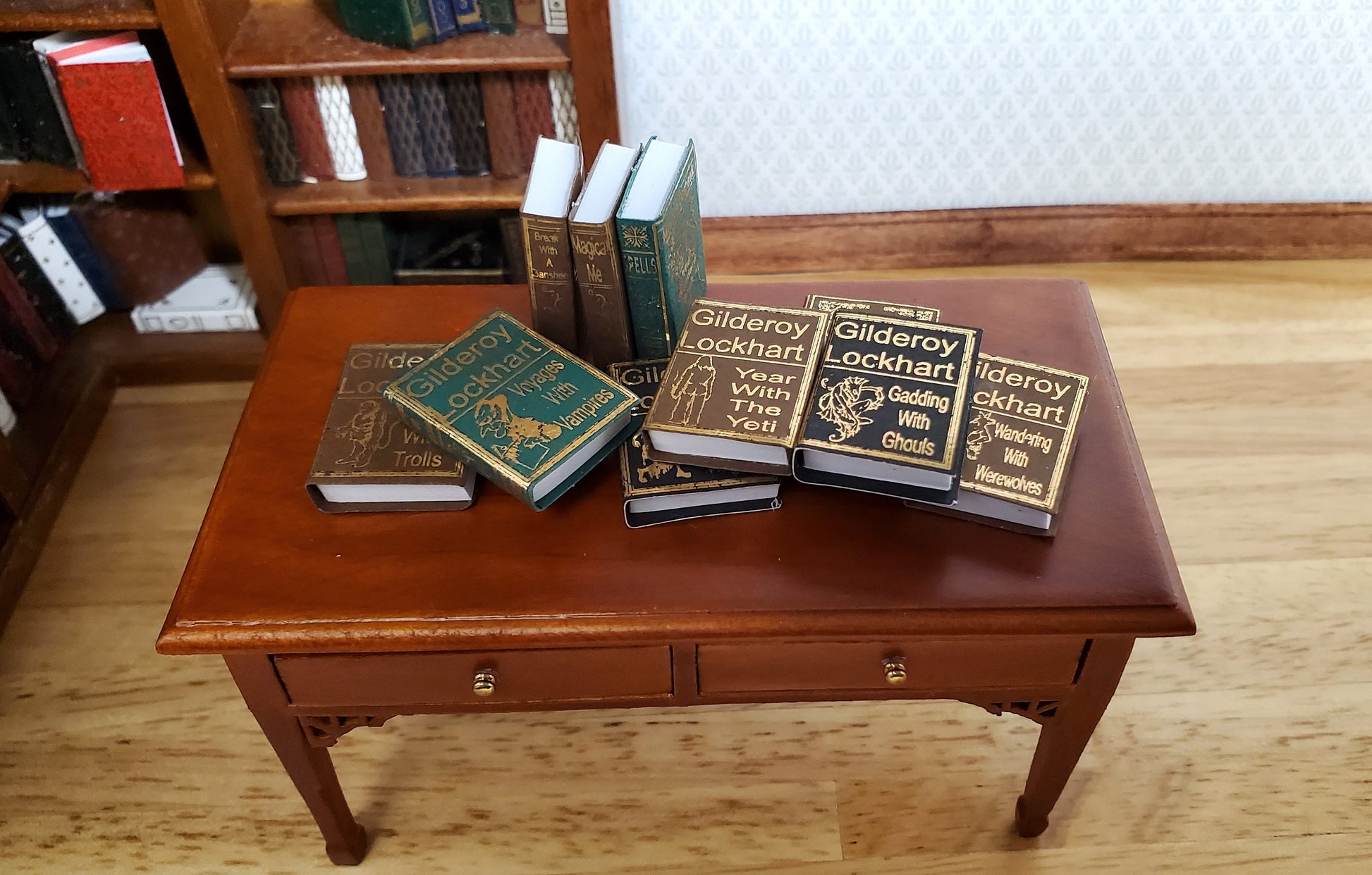 Dollhouse Book Set x10 Wizard School Books 1:12 Scale Miniatures (blank inside)