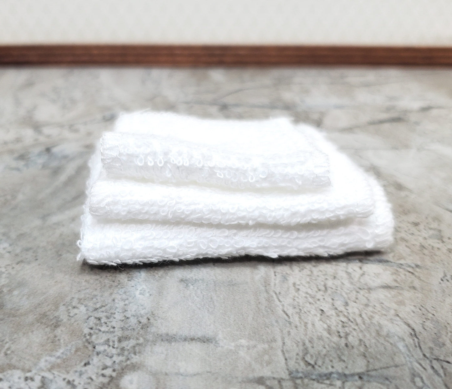 Dollhouse White Towels Set of 3 Bath or Beach 1:12 Scale Miniature Bathroom