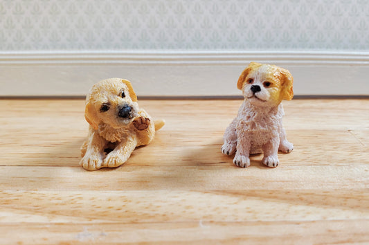 Puppy Dogs Set of 2 Puppies by Falcon Miniatures 1:12 Scale