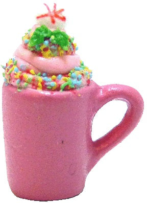 Dollhouse Large Christmas Mug Drink Pink 1:12 Scale Miniature Food