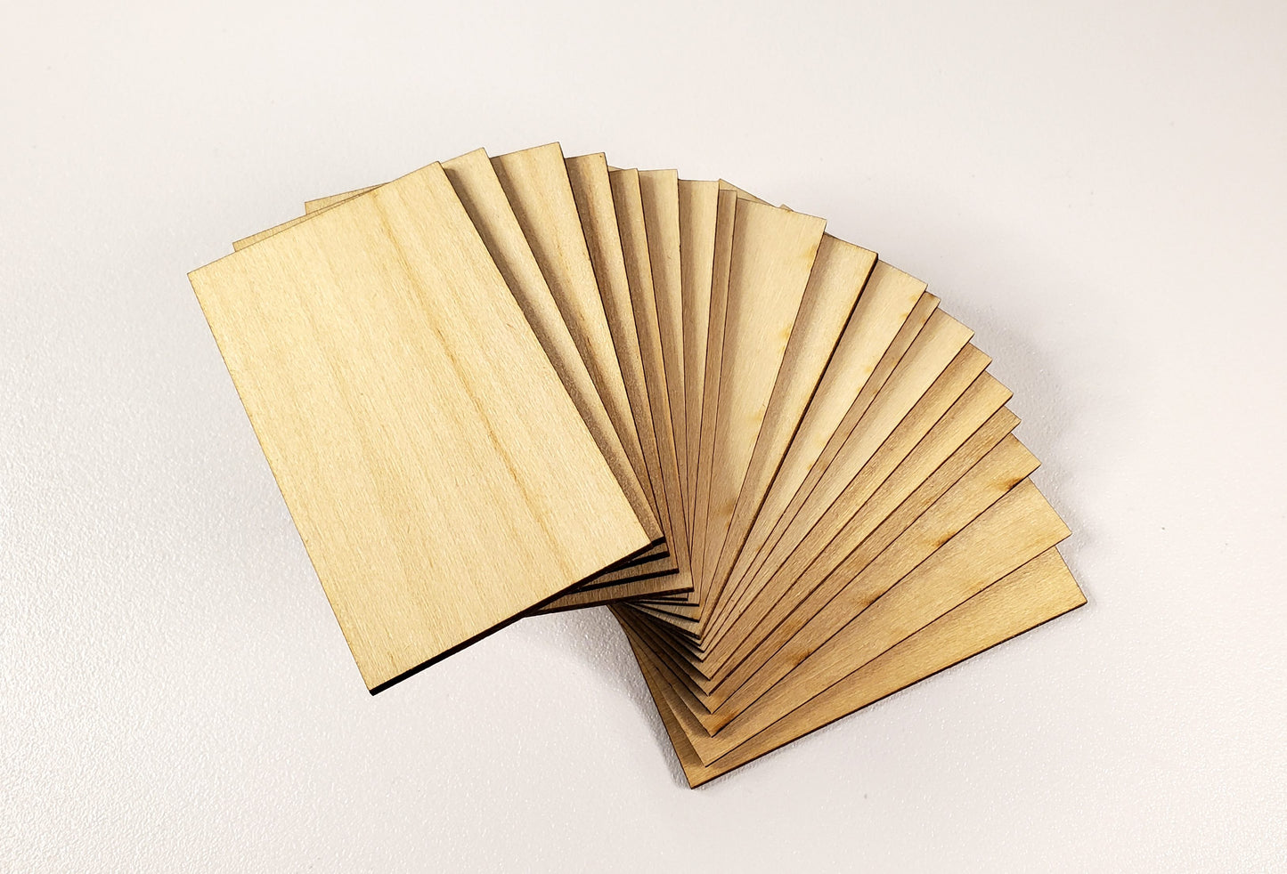 Rectangle Wood Pieces x20 2 3/8" x 1 3/8" Basswood 1/16" thick Blanks Tiles DIY