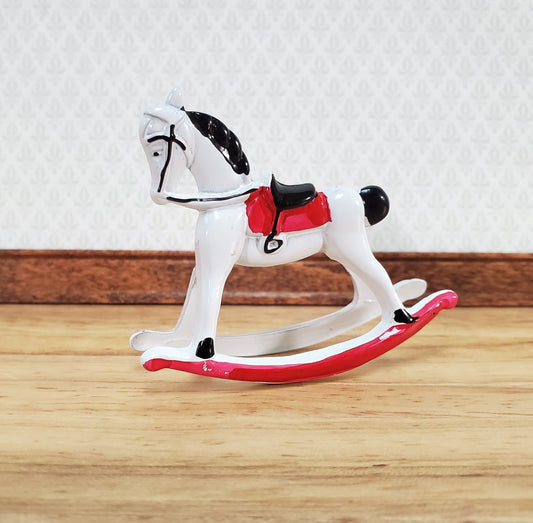 Dollhouse Rocking Horse Small Metal Toy for Nursery or Kids Bedroom