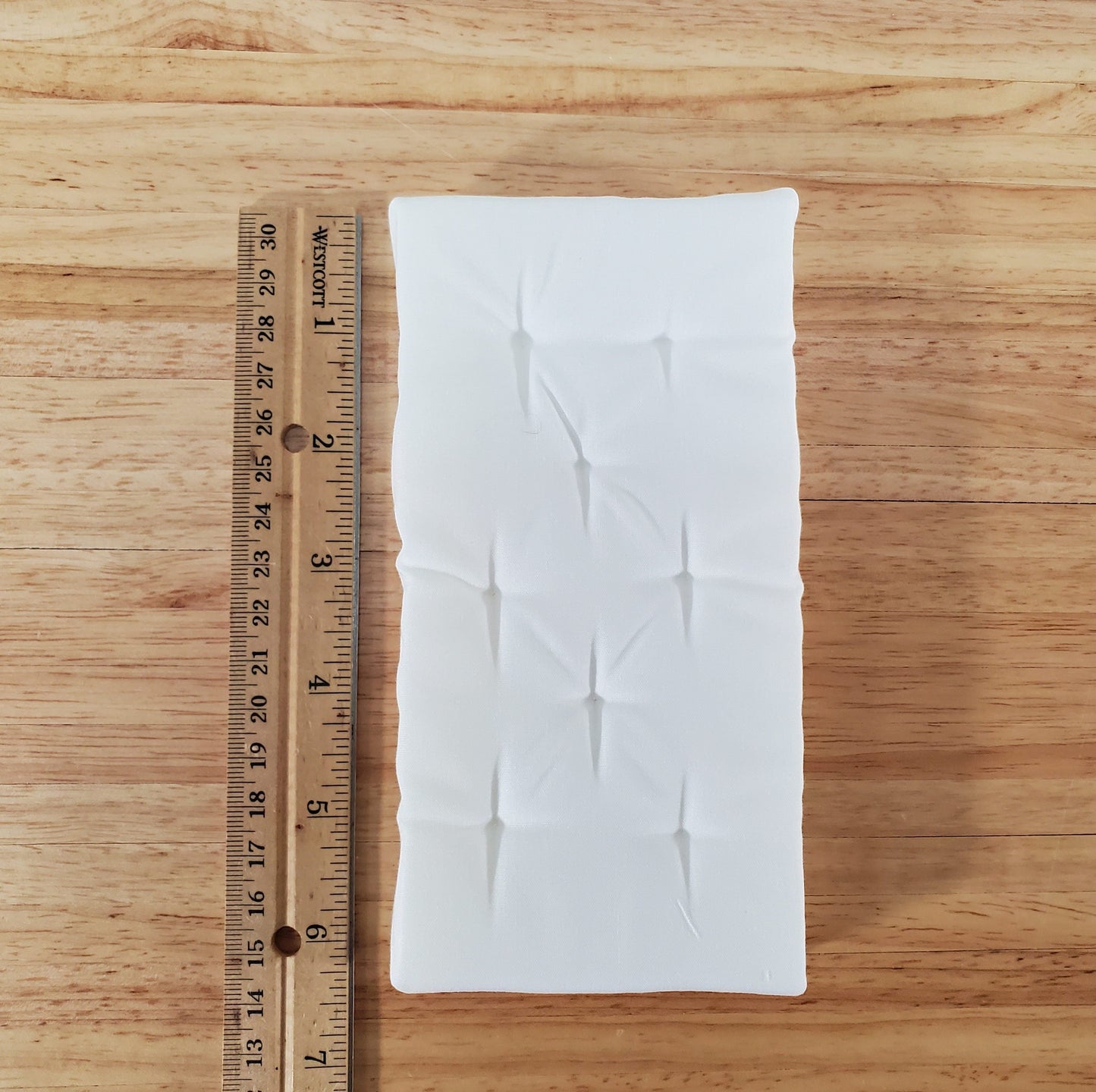Dollhouse Doll Twin Mattress White Tufted 1:12 Scale Miniature Bedroom 6" Long