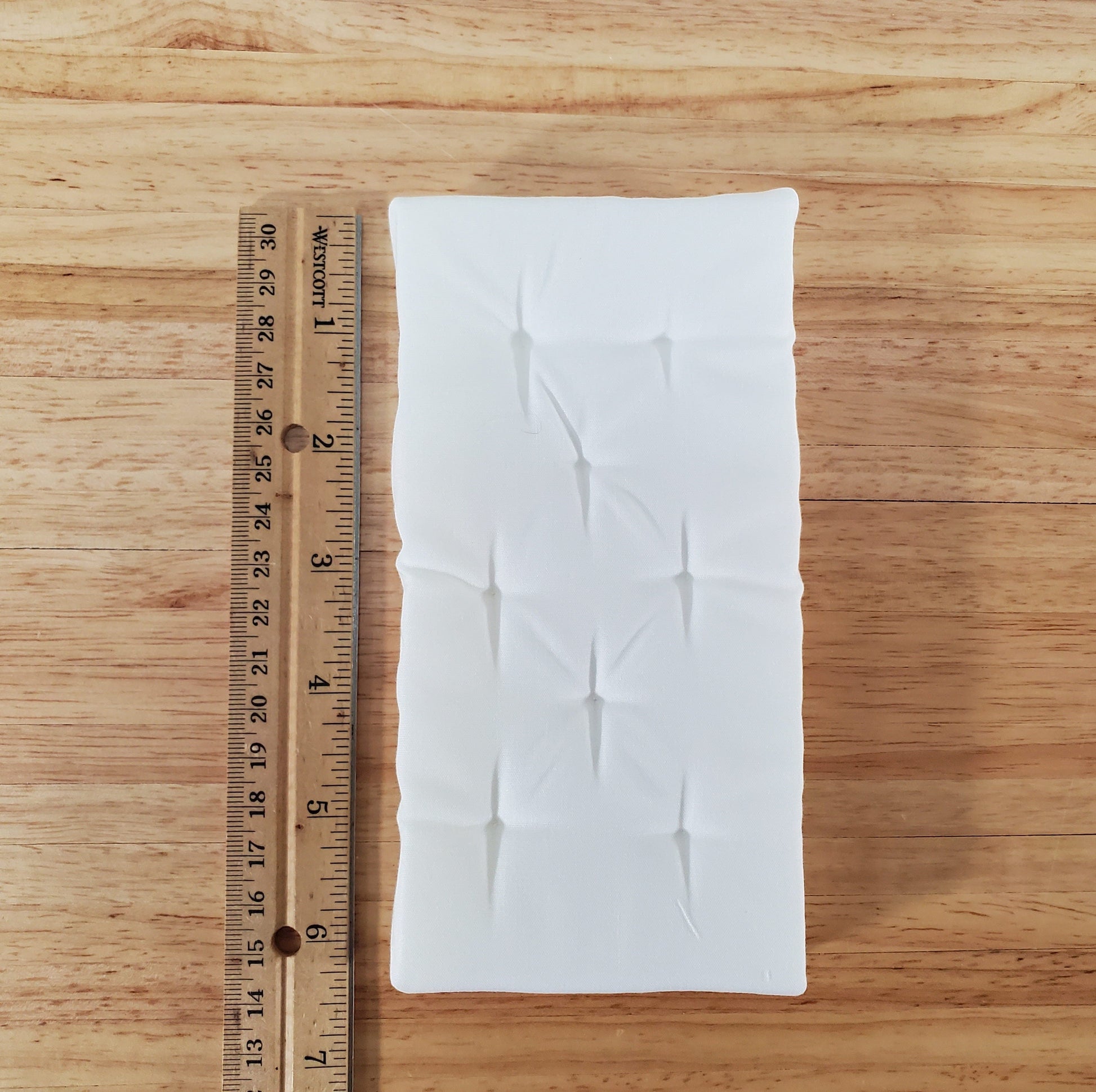 Dollhouse Doll Twin Mattress White Tufted 1:12 Scale Miniature Bedroom 6" Long