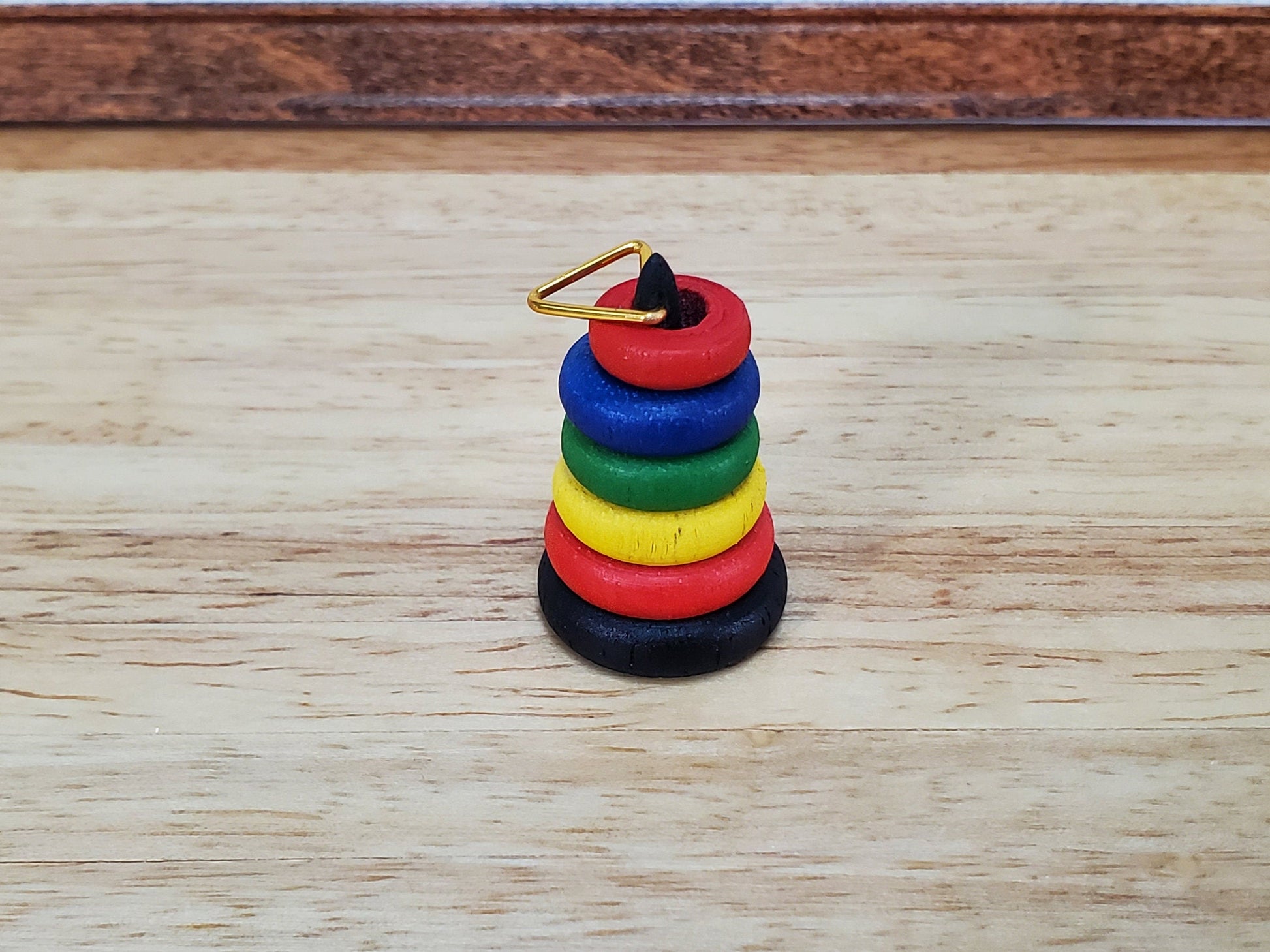 Dollhouse Toy Ring Stacking Toy Classic Style Wood 1:6 Scale Miniature Nursery