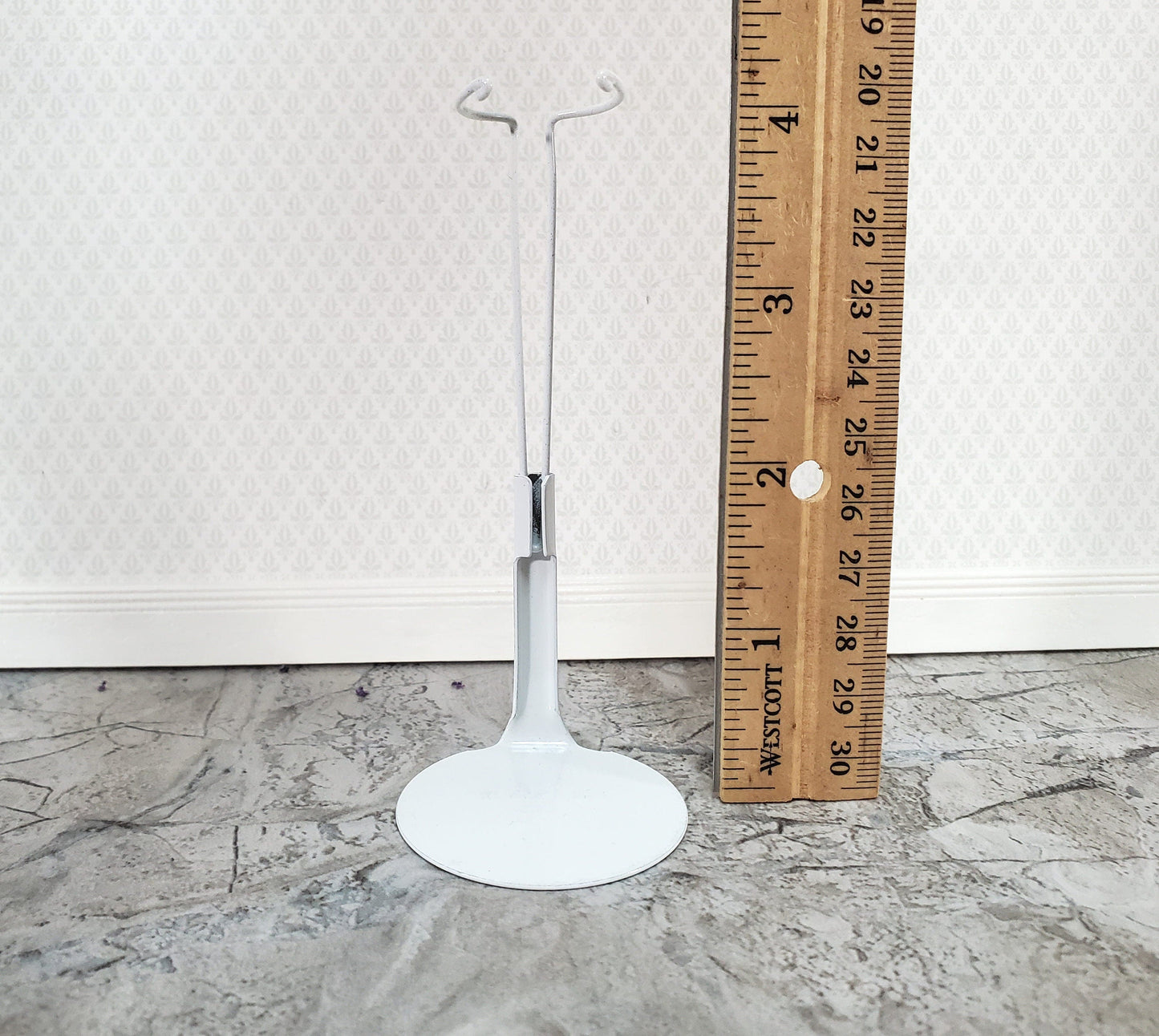 Doll Stand Metal for 4" - 6" Slim Waist Dolls 1:12 Scale Dollhouse Dolls Kaiser #1101