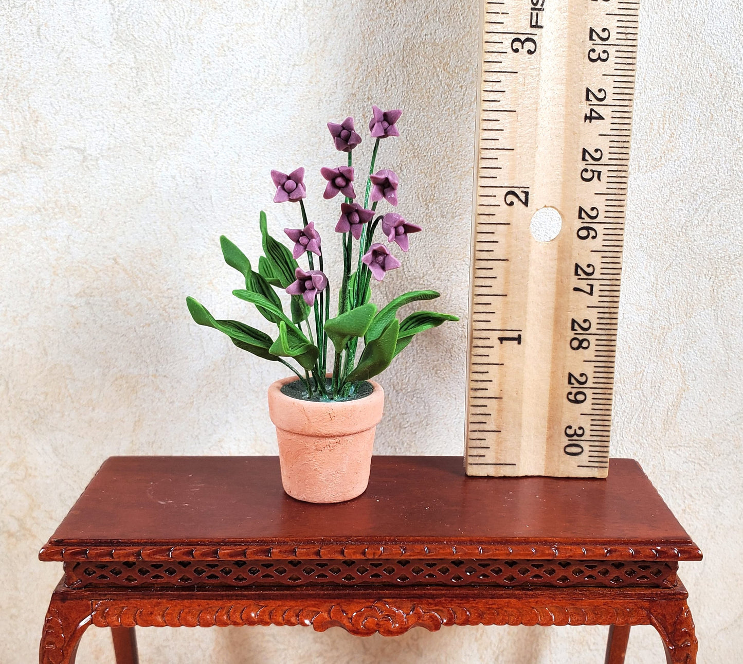 Dollhouse Large Purple Lily of the Valley in Terra Cotta 1:12 Scale Miniature