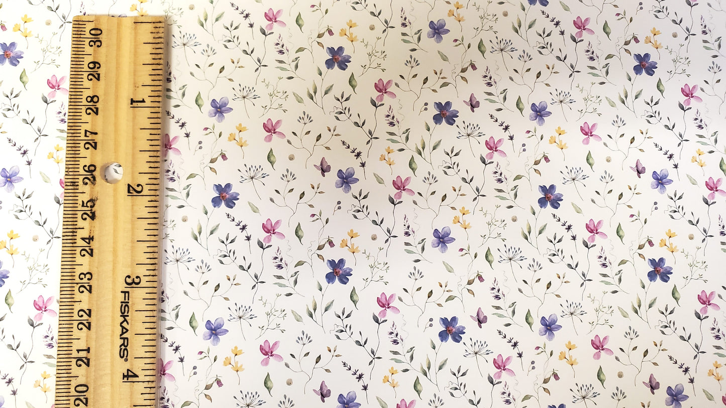 Dollhouse Wallpaper Purple Pink Flowers 3 Sheets 1:12 Scale "Butterfly Blooms"