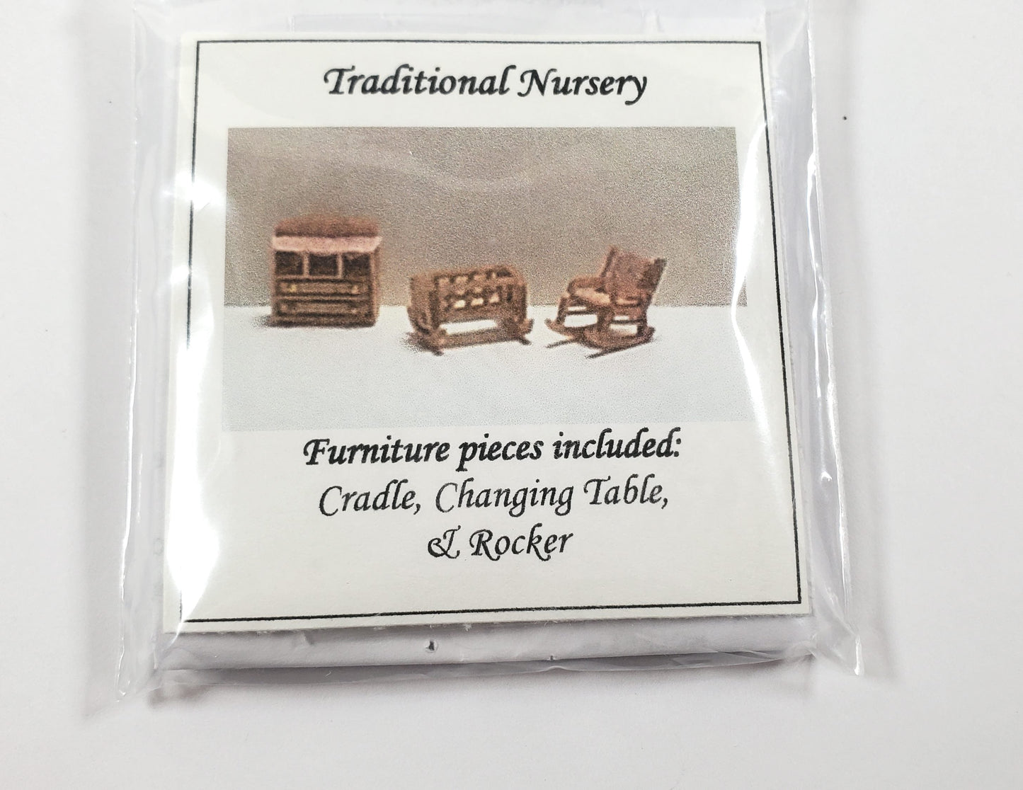 Dollhouse 1:144 Scale Furniture KIT DIY Nursery Room Kit Cradle Rocking Chair +