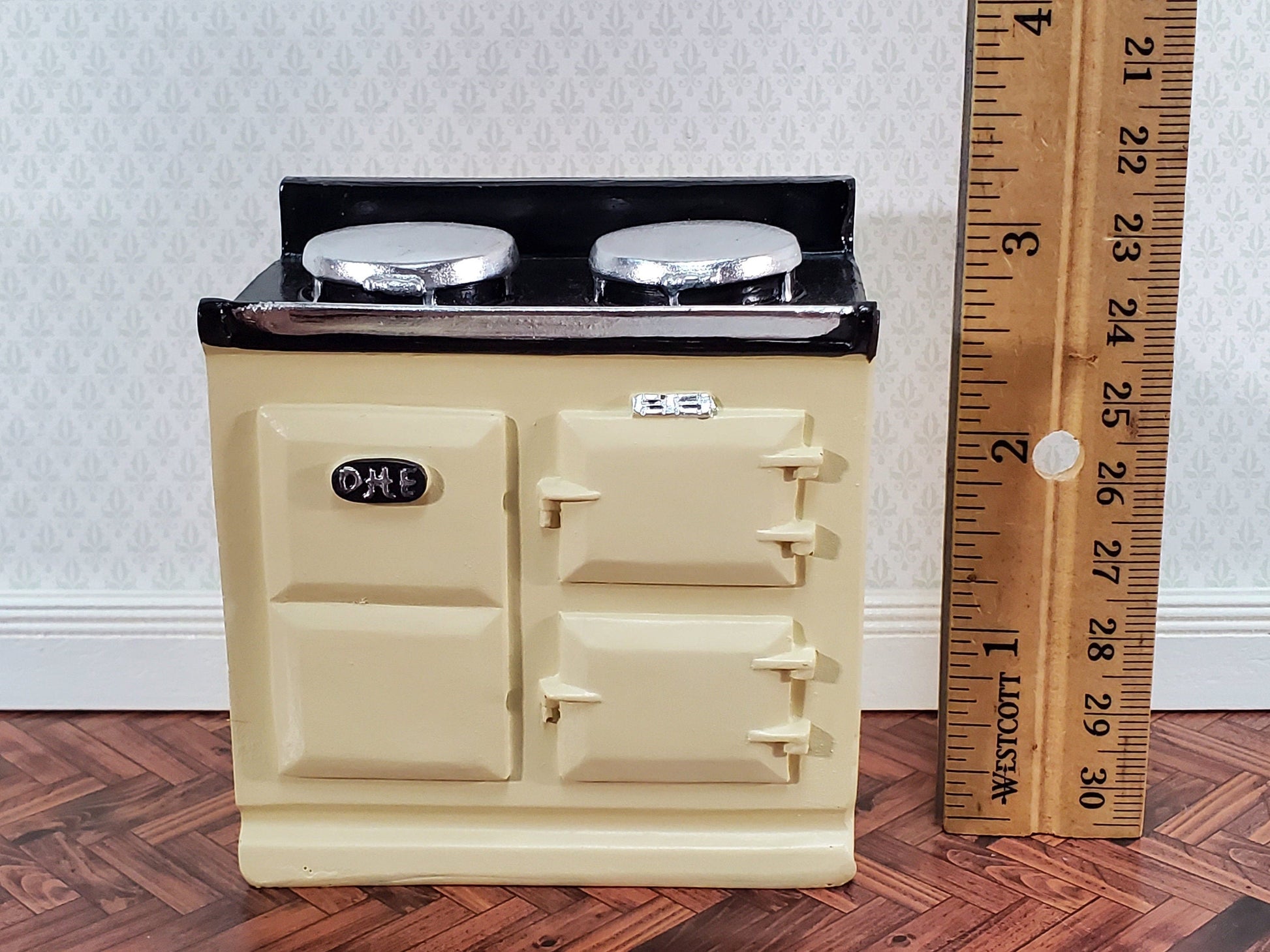 Dollhouse AGA Style Cooker Stove Oven Cream 1:12 Scale Miniature Kitchen