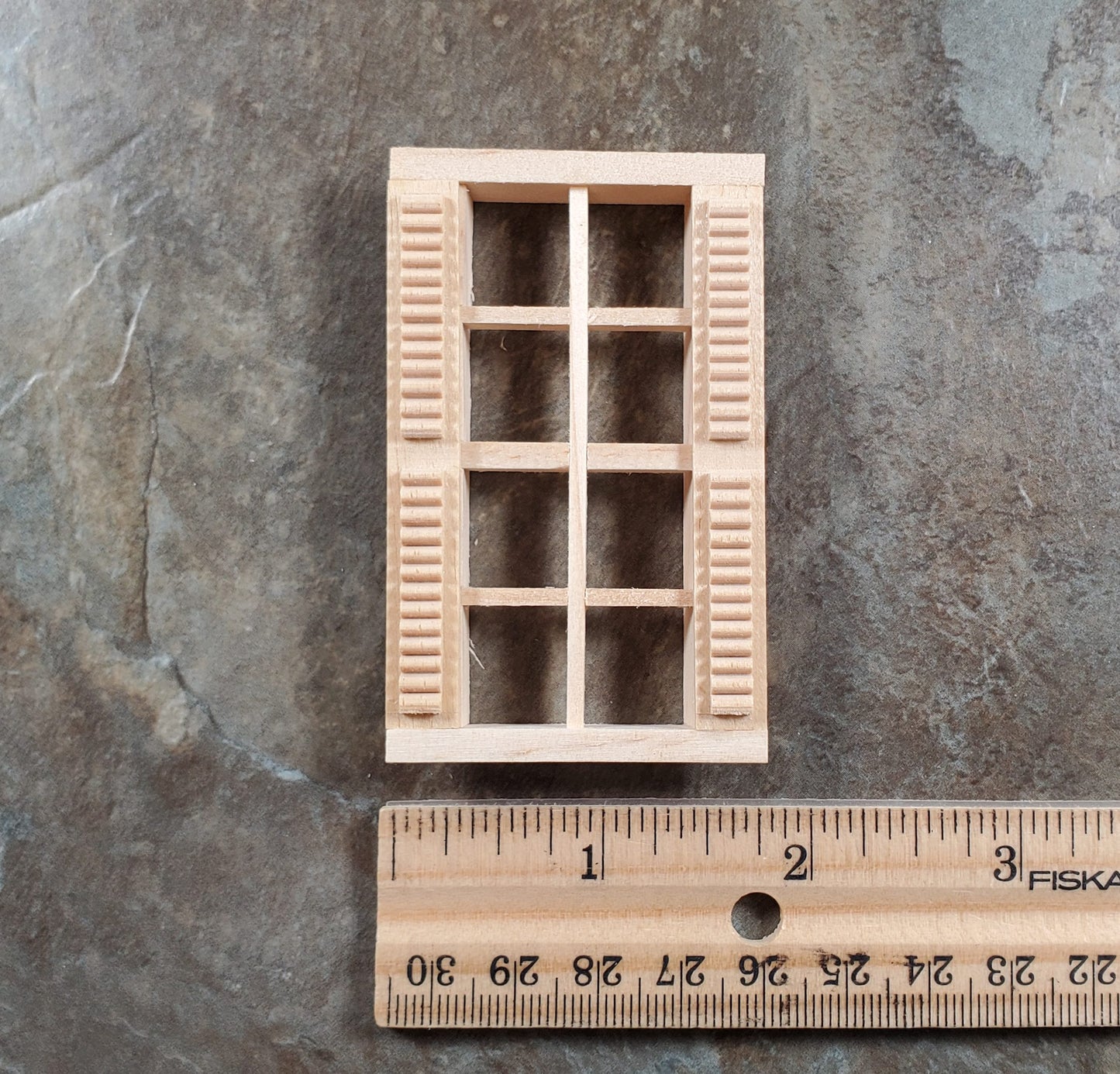 Dollhouse HALF SCALE 1:24 8 Light Window with Shutters HWH5003