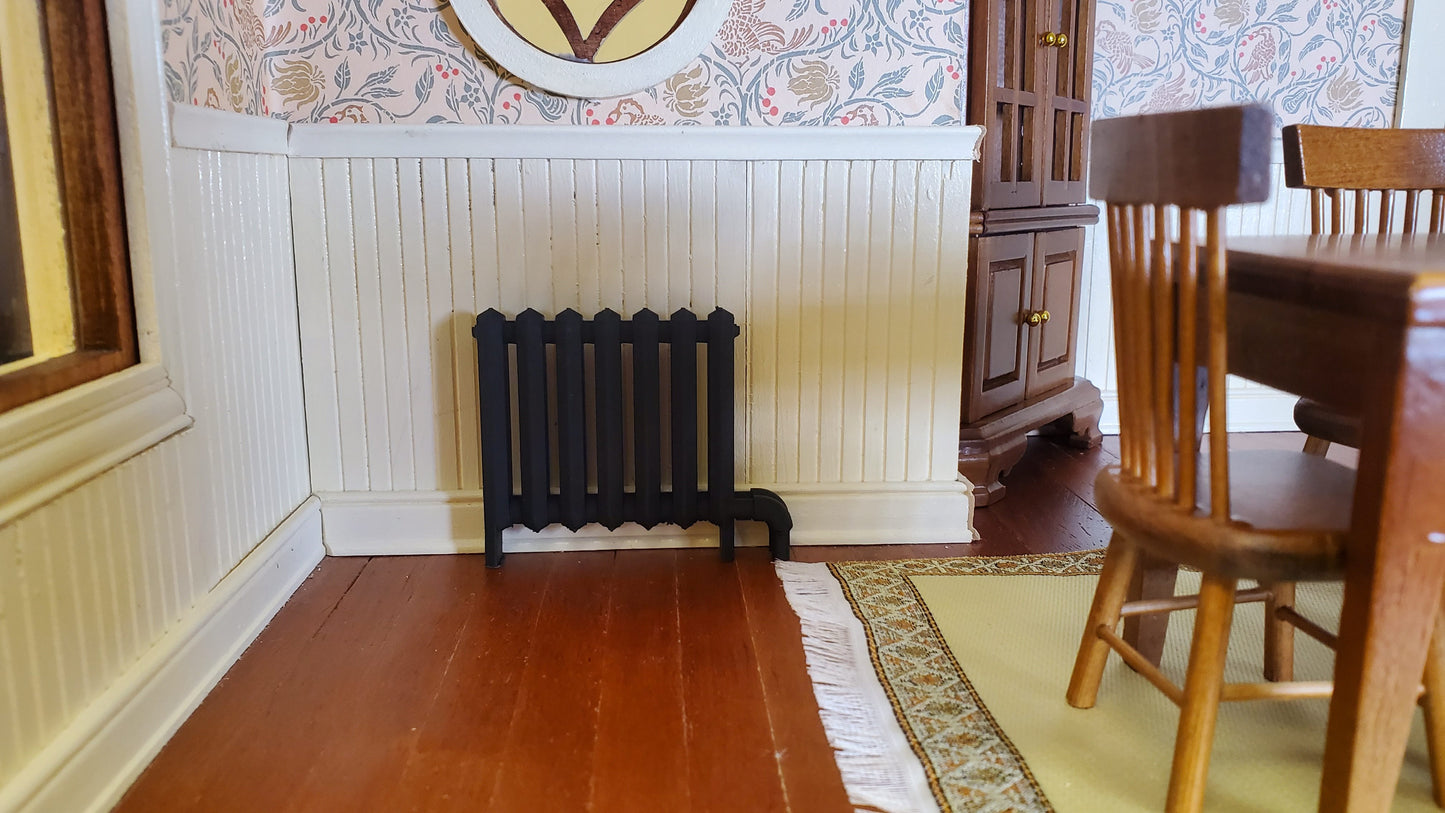 Miniature Radiator Black Classic Style 1:12 Scale Prop Dollhouse Accessory