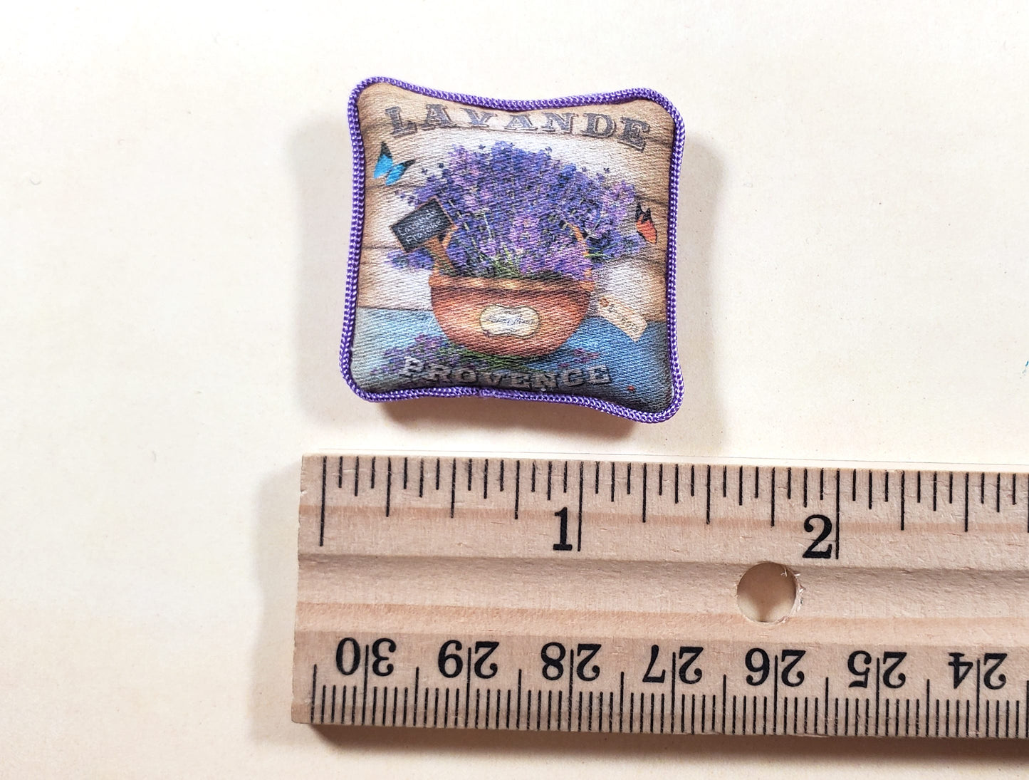 Dollhouse Pillow Lavender Herbs Handmade 1:12 Scale Miniature
