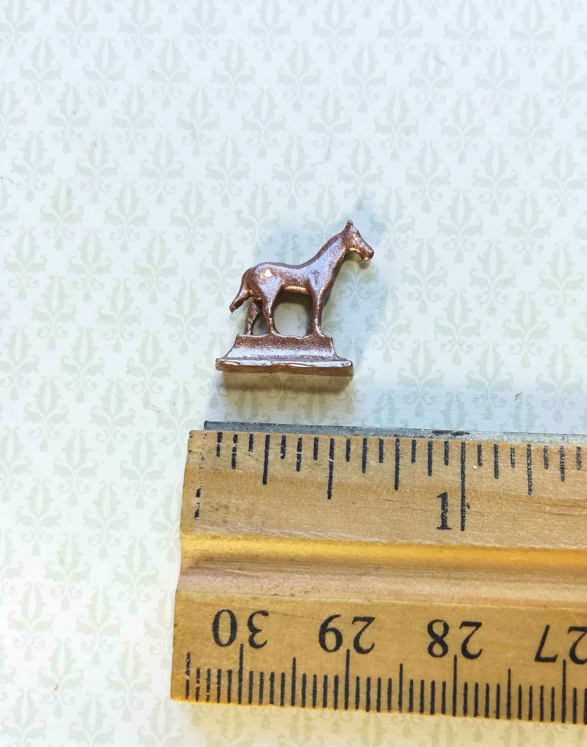 Dollhouse Miniature Horse Statue Trophy Bronze 1:12 Scale Painted Metal